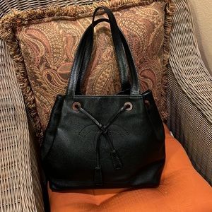 CHANEL CC with Large CC on front Black Caviar leather TOTE.